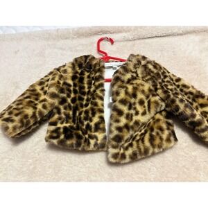 RZ by Rachel Zoe Leopard Print Faux Fur Jacket Baby Girls 12 Months